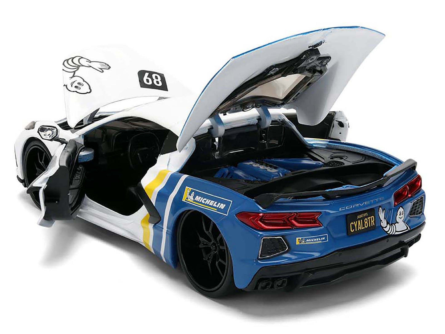 2020 Chevrolet Corvette Stingray C8 #89 "Michelin" White with Yellow and Blue Stripes "Bigtime Muscle" Series 1/24 Diecast Model Car by Jada <h2>2020 Jada</h2> <p>High-quality perfect for collectors e