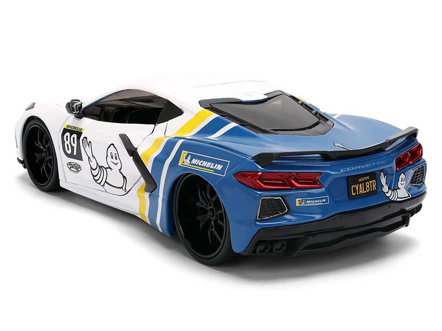 2020 Chevrolet Corvette Stingray C8 #89 "Michelin" White with Yellow and Blue Stripes "Bigtime Muscle" Series 1/24 Diecast Model Car by Jada <h2>2020 Jada</h2> <p>High-quality perfect for collectors e