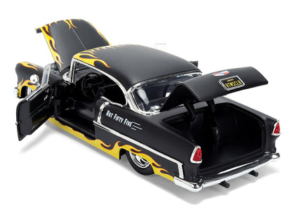 1955 Chevrolet Bel Air "BTM Social Club" Matt Black with Flames "Bigtime Muscle" Series 1/24 Diecast Model Car by Jada <h2>1955 Jada</h2> <p>High-quality perfect for collectors and enthusiasts. Featur