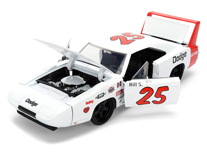1969 Dodge Charger Daytona #25 White with Red Stripes "Bigtime Muscle" Series 1/24 Diecast Model Car by Jada <h2>1969 Jada</h2> <p>High-quality perfect for collectors and enthusiasts. Features detaile