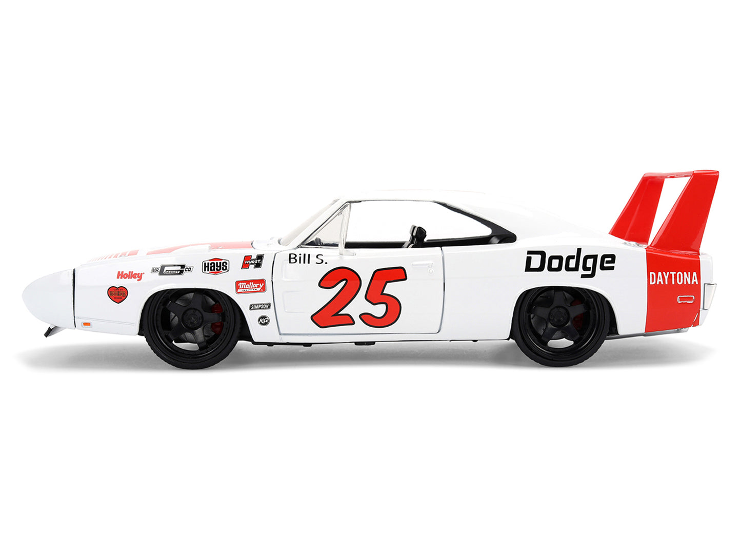 1969 Dodge Charger Daytona #25 White with Red Stripes "Bigtime Muscle" Series 1/24 Diecast Model Car by Jada <h2>1969 Jada</h2> <p>High-quality perfect for collectors and enthusiasts. Features detaile