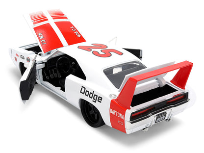 1969 Dodge Charger Daytona #25 White with Red Stripes "Bigtime Muscle" Series 1/24 Diecast Model Car by Jada <h2>1969 Jada</h2> <p>High-quality perfect for collectors and enthusiasts. Features detaile