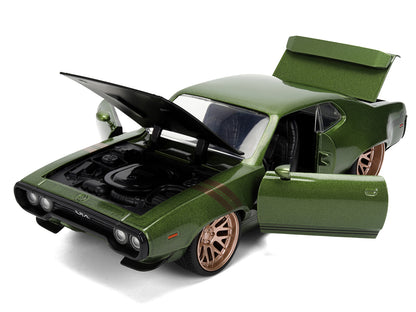 1972 Plymouth GTX Green Metallic with Matt Black Hood and Gold Stripes "Bigtime Muscle" Series 1/24 Diecast Model Car by Jada <h2>1972 Jada</h2> <p>High-quality perfect for collectors enthusiasts. Fea