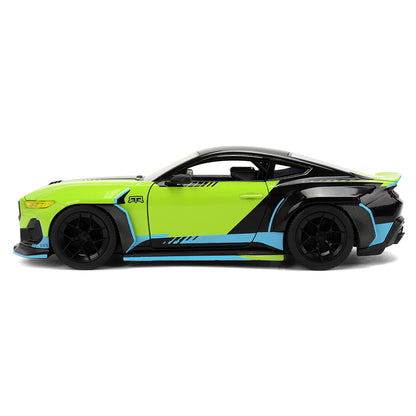 2026 Ford Mustang RTR Spec 5-D Lime Green with Black Top and Graphics "Hyper-Spec" Series 1/24 T&y Diecast Model Car by Jada