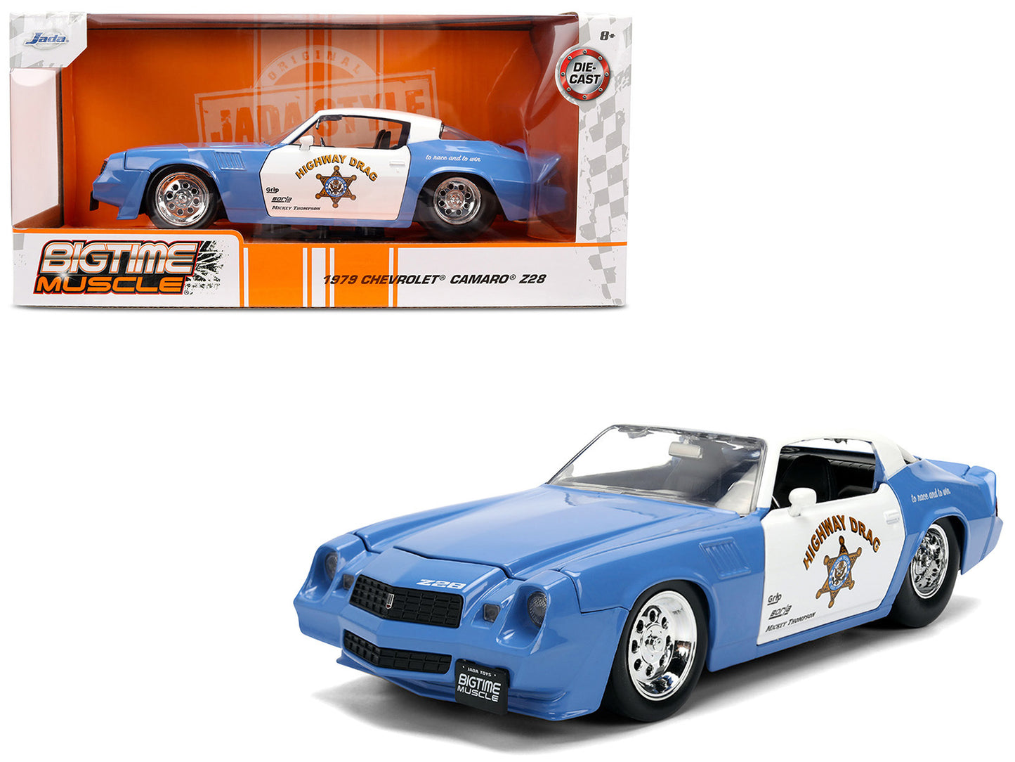 1979 Chevrolet Camaro Z28 Police "Highway Drag" Blue and White "Bigtime Muscle" Series 1/24 Diecast Model Car by Jada <h2>1979 Jada</h2> <p>High-quality perfect for collectors enthusiasts. Features de