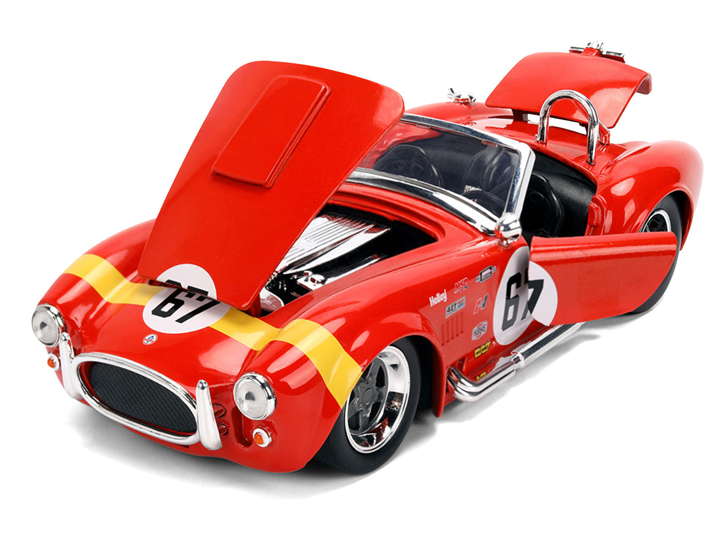 1965 Shelby Cobra 427 S/C #67 Red with Yellow Stripe "Bigtime Muscle" Series 1/24 Diecast Model Car by Jada <h2>1965 Jada</h2> <p>High-quality perfect for collectors and enthusiasts. Features detailed