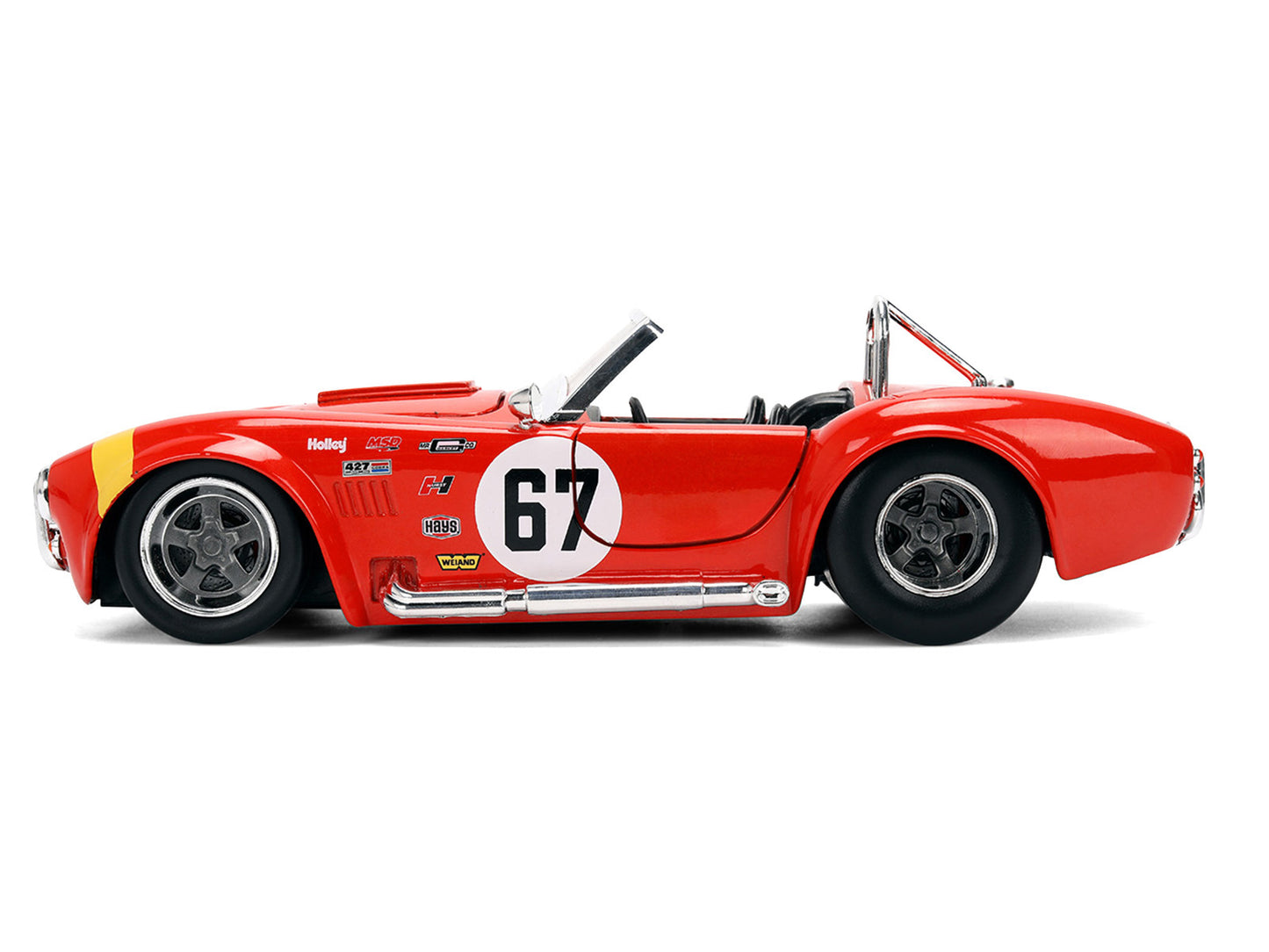 1965 Shelby Cobra 427 S/C #67 Red with Yellow Stripe "Bigtime Muscle" Series 1/24 Diecast Model Car by Jada <h2>1965 Jada</h2> <p>High-quality perfect for collectors and enthusiasts. Features detailed