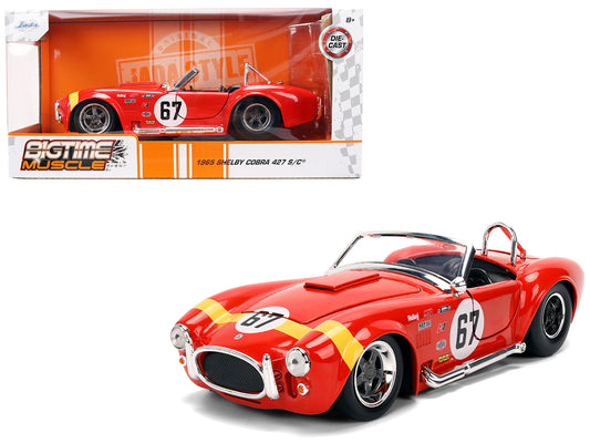 1965 Shelby Cobra 427 S/C #67 Red with Yellow Stripe "Bigtime Muscle" Series 1/24 Diecast Model Car by Jada <h2>1965 Jada</h2> <p>High-quality perfect for collectors and enthusiasts. Features detailed