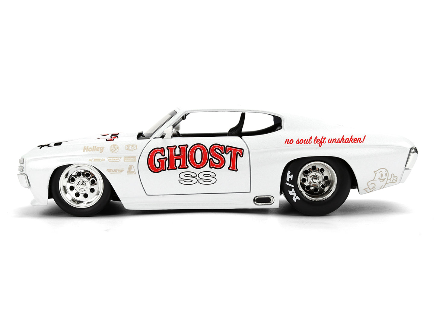 1971 Chevrolet Chevelle SS "Ghost SS" White with Graphics "Bigtime Muscle" Series 1/24 T&y Diecast Model Car by Jada