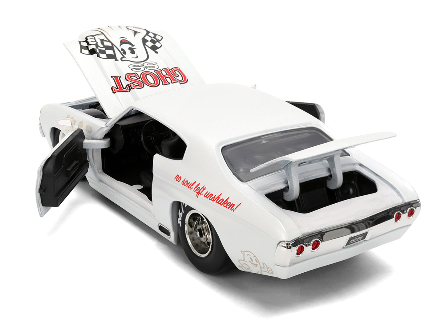 1971 Chevrolet Chevelle SS "Ghost SS" White with Graphics "Bigtime Muscle" Series 1/24 T&y Diecast Model Car by Jada
