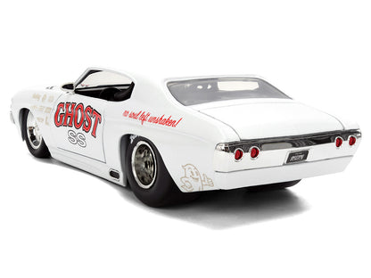 1971 Chevrolet Chevelle SS "Ghost SS" White with Graphics "Bigtime Muscle" Series 1/24 T&y Diecast Model Car by Jada