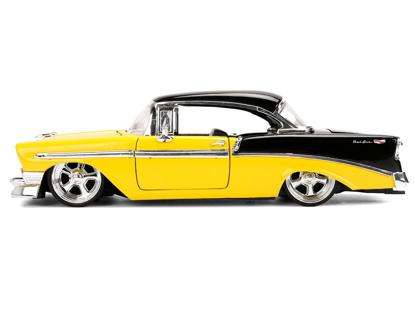 1956 Chevrolet Bel Air Yellow and Black "Bigtime Muscle" Series 1/24 Diecast Model Car by Jada <h2>1956 Jada</h2> <p>High-quality perfect for collectors enthusiasts. Features detailed interior exterio