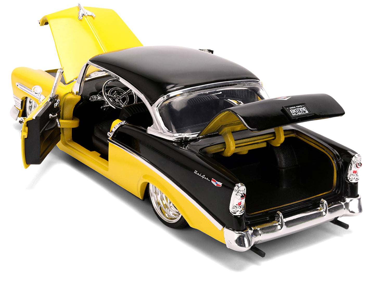 1956 Chevrolet Bel Air Yellow and Black "Bigtime Muscle" Series 1/24 Diecast Model Car by Jada <h2>1956 Jada</h2> <p>High-quality perfect for collectors enthusiasts. Features detailed interior exterio
