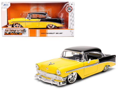 1956 Chevrolet Bel Air Yellow and Black "Bigtime Muscle" Series 1/24 Diecast Model Car by Jada <h2>1956 Jada</h2> <p>High-quality perfect for collectors enthusiasts. Features detailed interior exterio