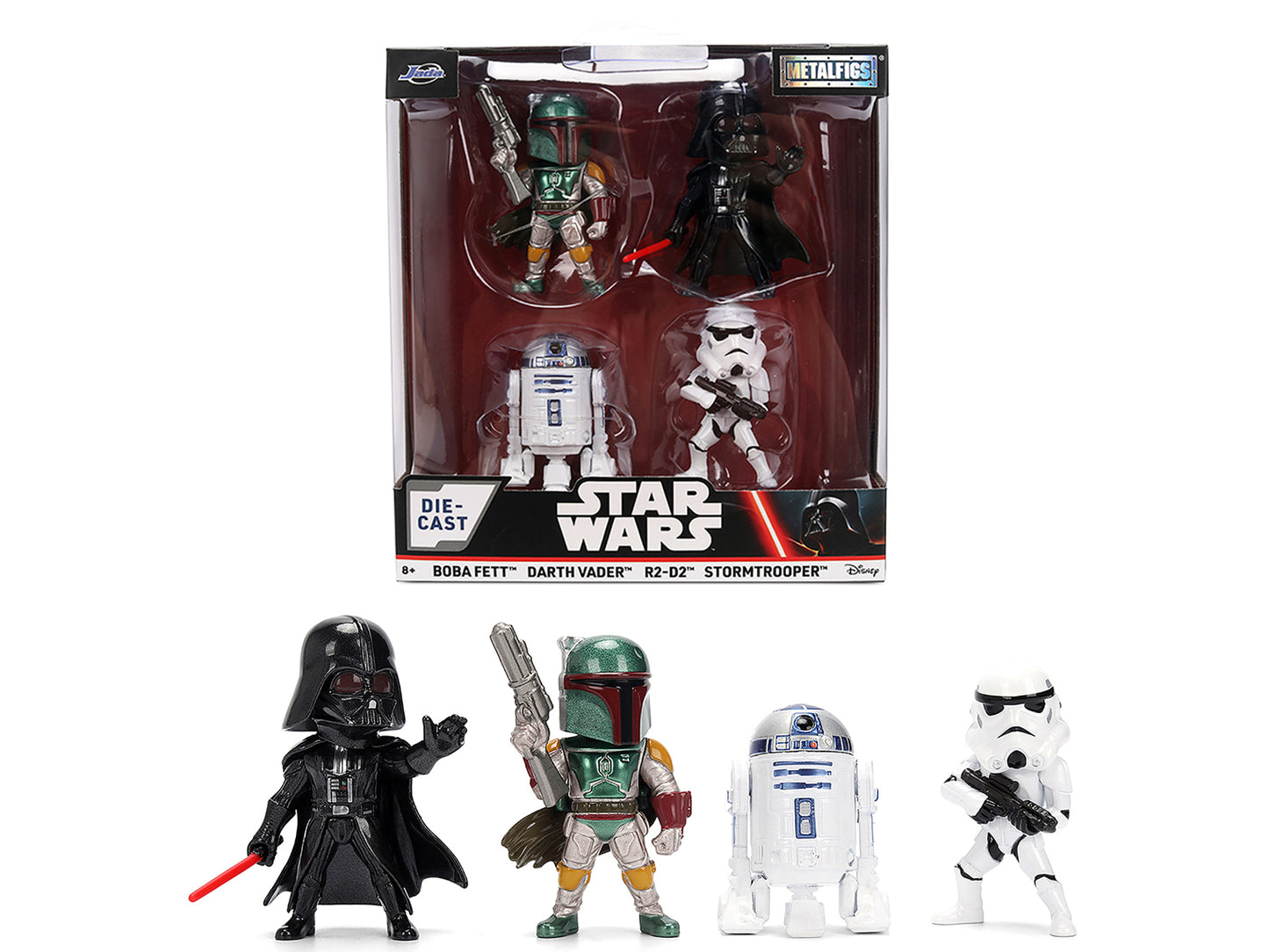Set of 4 Diecast Figures "Star Wars" Movie Franchise "Metalfigs" Series Models by Jada <h2>Set Jada</h2> <p>High-quality model car perfect for collectors and enthusiasts. Features detailed interior ex