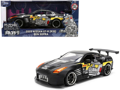 2009 Nissan GT-R (R35) Ben Sopra Matt Black with "Mechagodzilla" Graphics "Hollywood Rides" Series 1/24 Diecast Model Car by Jada <h2>2009 Jada</h2> <p>High-quality perfect for collectors and enthusia