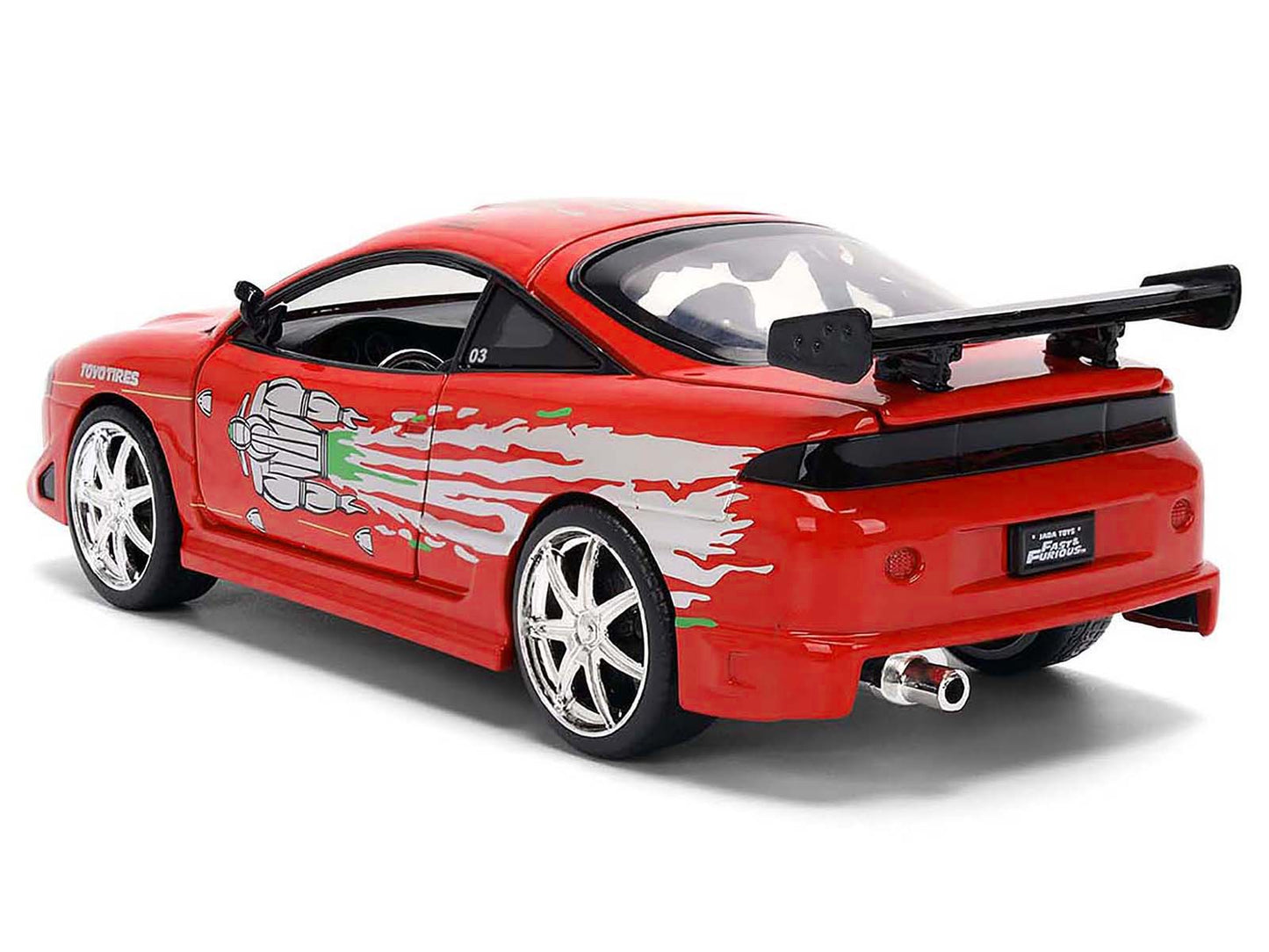 Brian's Mitsubishi Eclipse Red with Graphics Remix "The Fast and The Furious" (2001) Movie "Fast & Series 1/24 Diecast Model Car by Jada <h2>Brian's Jada</h2> <p>High-quality perfect for collectors en