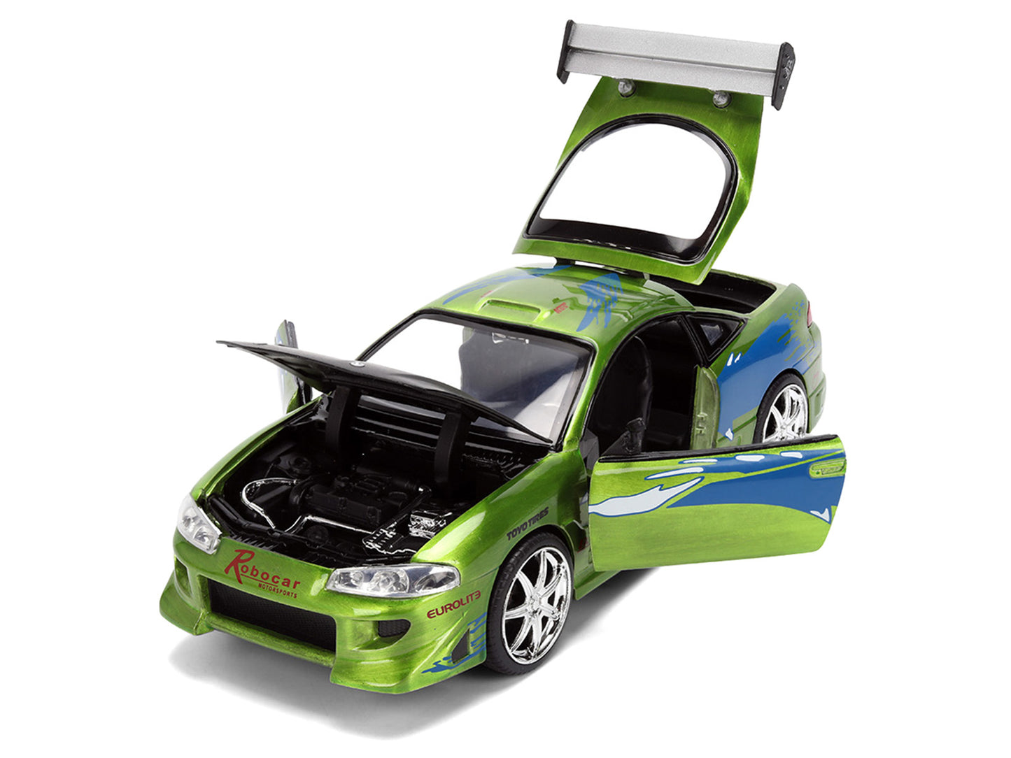 Brian's Mitsubishi Eclipse Green Brush Finish "The Fast and the Furious" (2001) Movie 25 Years of & Furious Anniversary 1/24 Diecast Model Car by Jada <h2>Brian's Jada</h2> <p>High-quality perfect for