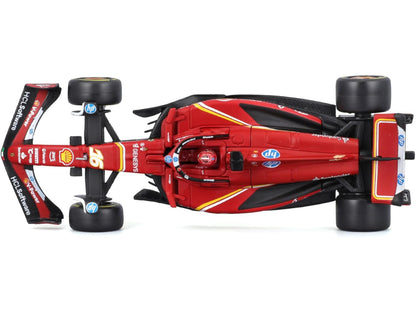Ferrari SF-24 #16 Charles Leclerc "Formula One F1 World Championship" (2024) with Display Case "Formula Racing" Series 1/43 T&y Diecast Model Car by Bburago