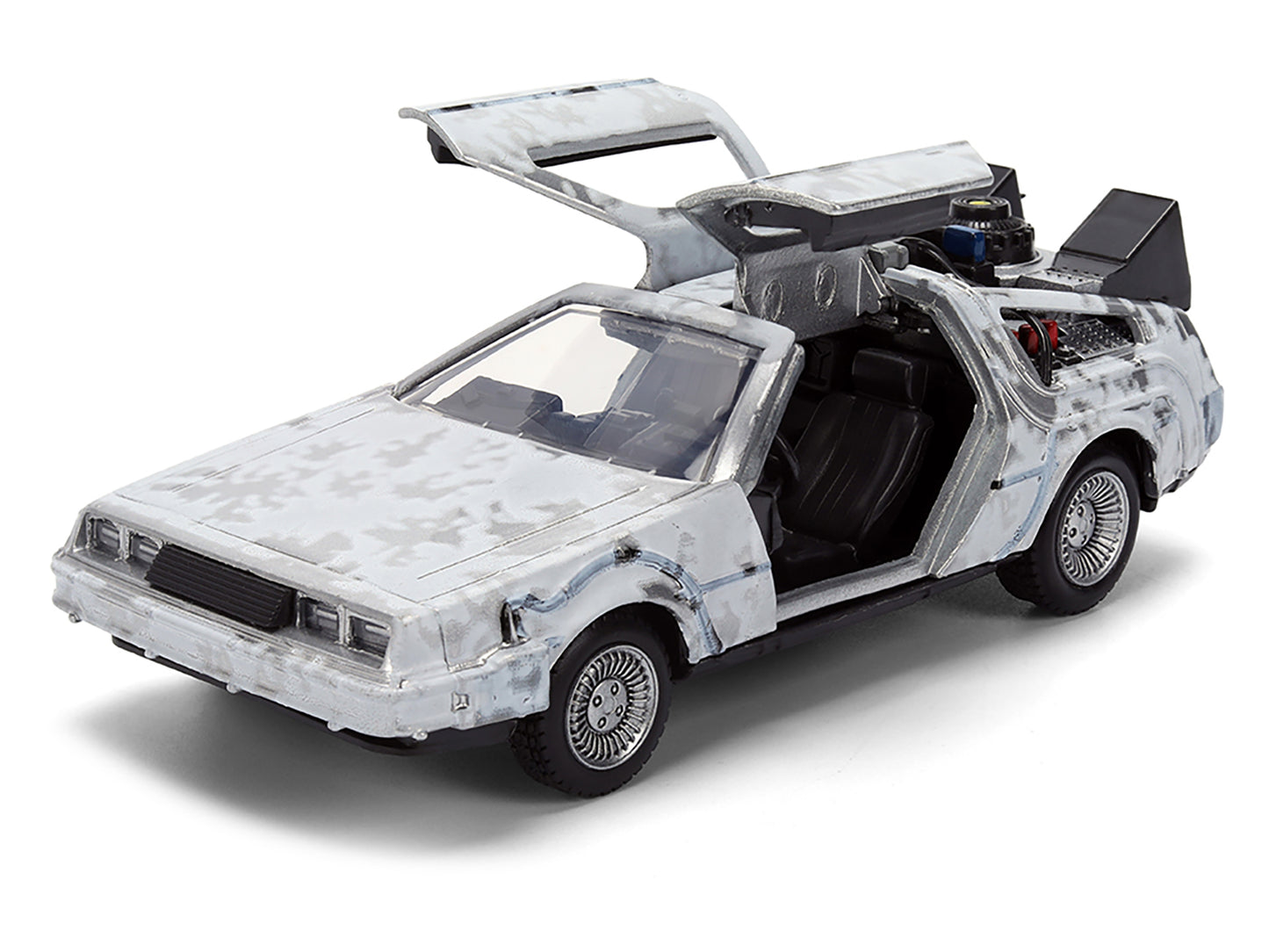 DMC DeLorean Time Machine Brushed Metal (Frost Version) "Back to the Future" (1985) Movie "40th Anniversary" Special Packaging "Hollywood Rides" Series 1/32 Diecast Model Car by Jada <h2>DMC Jada</h2>
