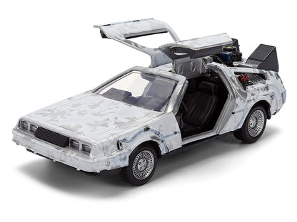 DMC DeLorean Time Machine Brushed Metal (Frost Version) "Back to the Future" (1985) Movie "40th Anniversary" Special Packaging "Hollywood Rides" Series 1/32 Diecast Model Car by Jada <h2>DMC Jada</h2>