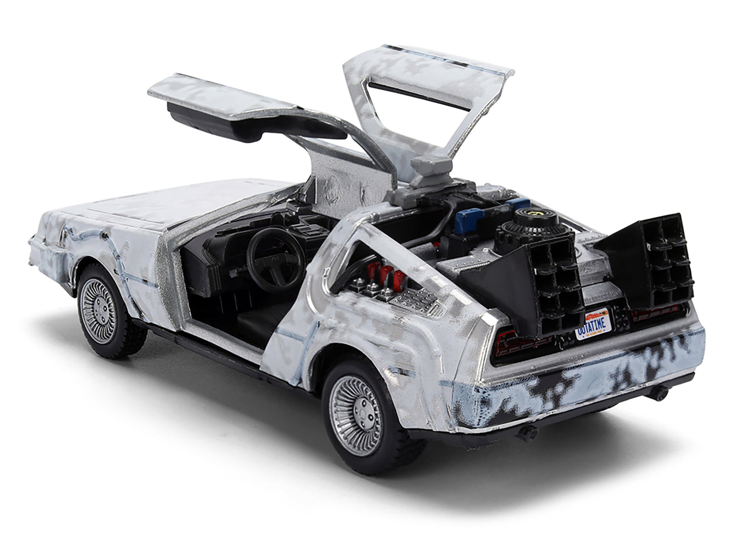 DMC DeLorean Time Machine Brushed Metal (Frost Version) "Back to the Future" (1985) Movie "40th Anniversary" Special Packaging "Hollywood Rides" Series 1/32 Diecast Model Car by Jada <h2>DMC Jada</h2>