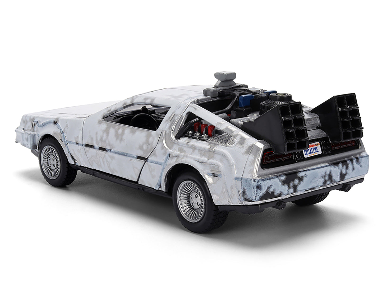 DMC DeLorean Time Machine Brushed Metal (Frost Version) "Back to the Future" (1985) Movie "40th Anniversary" Special Packaging "Hollywood Rides" Series 1/32 Diecast Model Car by Jada <h2>DMC Jada</h2>