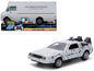 DMC DeLorean Time Machine Brushed Metal (Frost Version) "Back to the Future" (1985) Movie "40th Anniversary" Special Packaging "Hollywood Rides" Series 1/32 Diecast Model Car by Jada <h2>DMC Jada</h2>