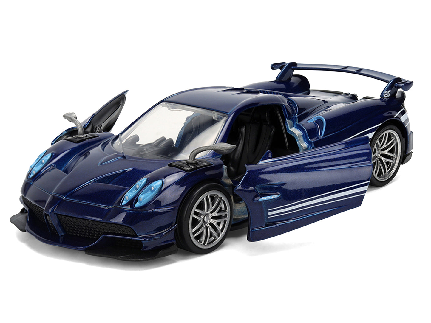 Pagani Huayra Roadster BC Blue Metallic with White Stripes "Fast X" (2023) Movie "Fast & Furious 25th Anniversary" Series 1/32 Diecast Model Car by Jada
