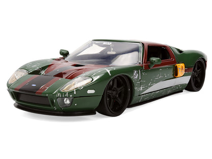 2005 Ford GT Green (Weathered) with Graphics and Boba Fett Figure "Star Wars" Franchise "Hollywood Rides" Series 1/24 Diecast Model Car by Jada <h2>2005 Jada</h2> <p>High-quality perfect for collector