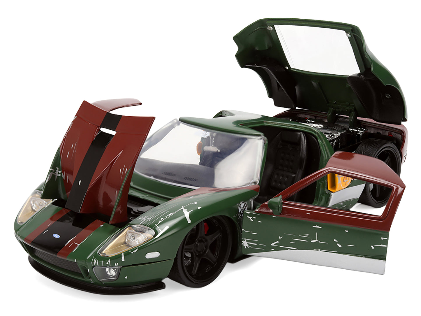 2005 Ford GT Green (Weathered) with Graphics and Boba Fett Figure "Star Wars" Franchise "Hollywood Rides" Series 1/24 Diecast Model Car by Jada <h2>2005 Jada</h2> <p>High-quality perfect for collector