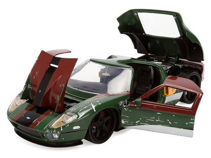 2005 Ford GT Green (Weathered) with Graphics and Boba Fett Figure "Star Wars" Franchise "Hollywood Rides" Series 1/24 Diecast Model Car by Jada <h2>2005 Jada</h2> <p>High-quality perfect for collector