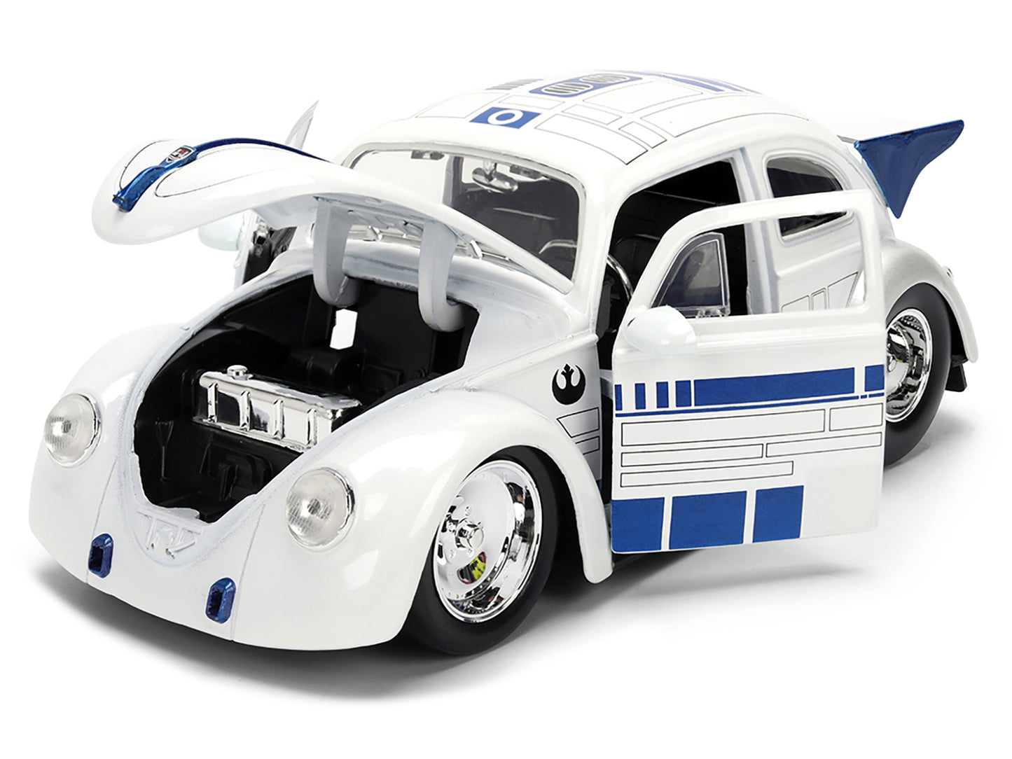 1959 Volkswagen Drag Beetle White with Graphics and R2-D2 Figure "Star Wars" Franchise "Hollywood Rides" Series 1/24 Diecast Model Car by Jada <h2>1959 Jada</h2> <p>High-quality perfect for collectors