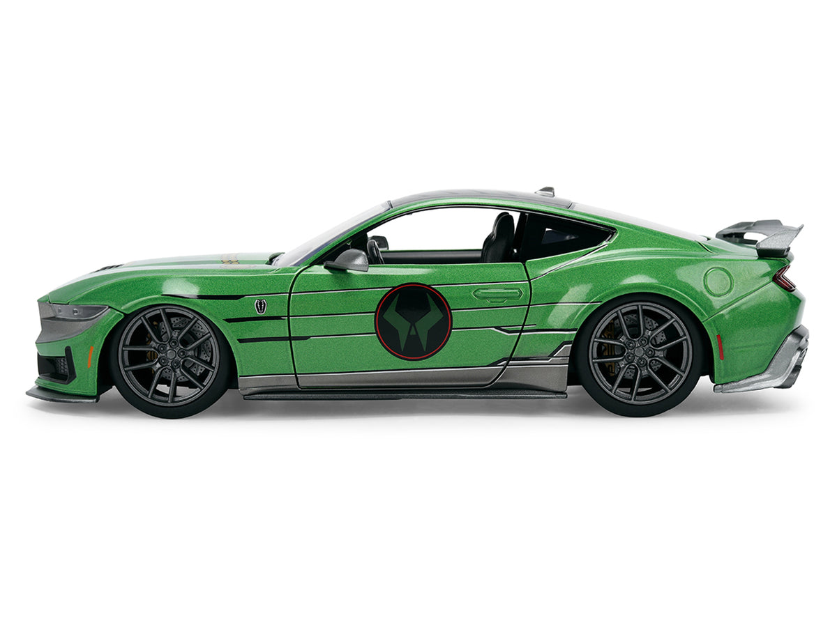2024 Ford Mustang Dark Horse Green Metallic Gray 1/24 Scale Figure Set - Jada