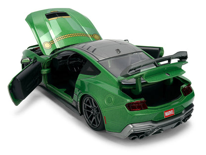 2024 Ford Mustang Dark Horse Green Metallic Gray 1/24 Scale Figure Set - Jada