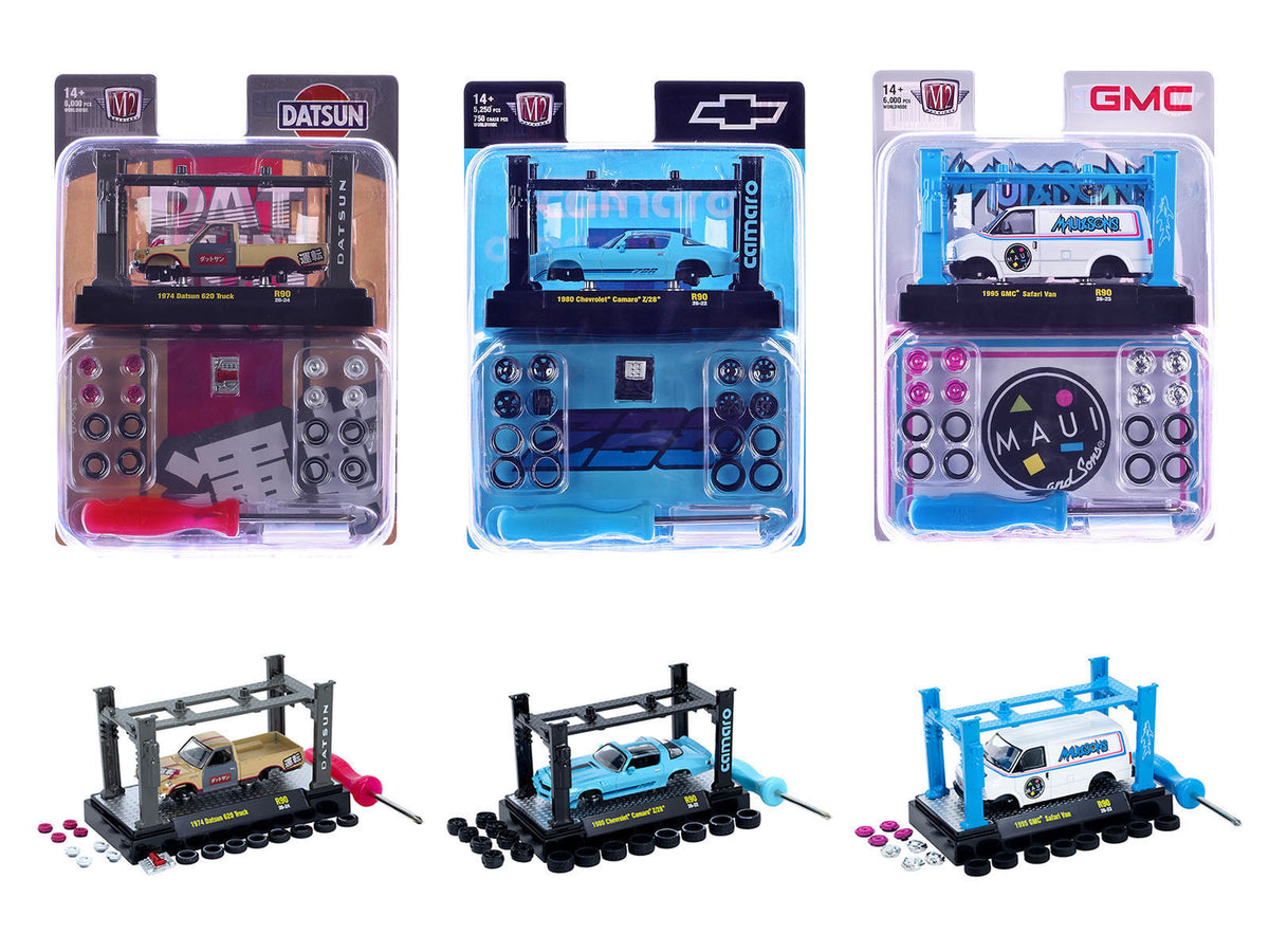 Model Kit 3 piece Car Set Release #90 1/64 Diecast Model Cars by M2 Machines