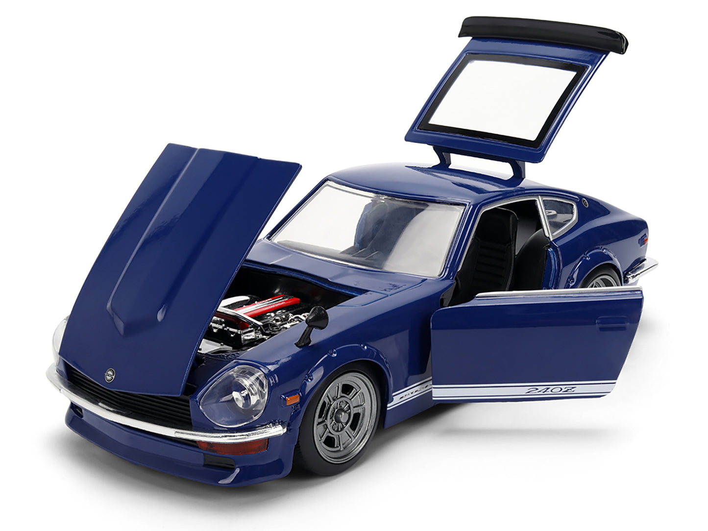 1972 Datsun 240Z Blue with White Stripes "JDM Tuners" Series 1/24 Diecast Model Car by Jada <h2>1972 Jada</h2> <p>High-quality perfect for collectors and enthusiasts. Features detailed interior exteri