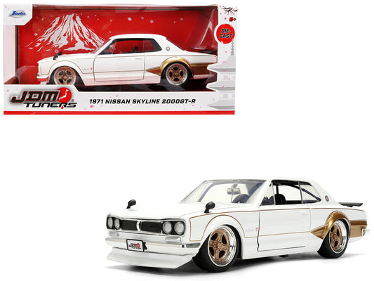 1971 Nissan Skyline 2000GT-R RHD (Right Hand Drive) White with Gold Graphics "JDM Tuners" Series 1/24 Diecast Model Car by Jada <h2>1971 Jada</h2> <p>High-quality perfect for collectors and enthusiast