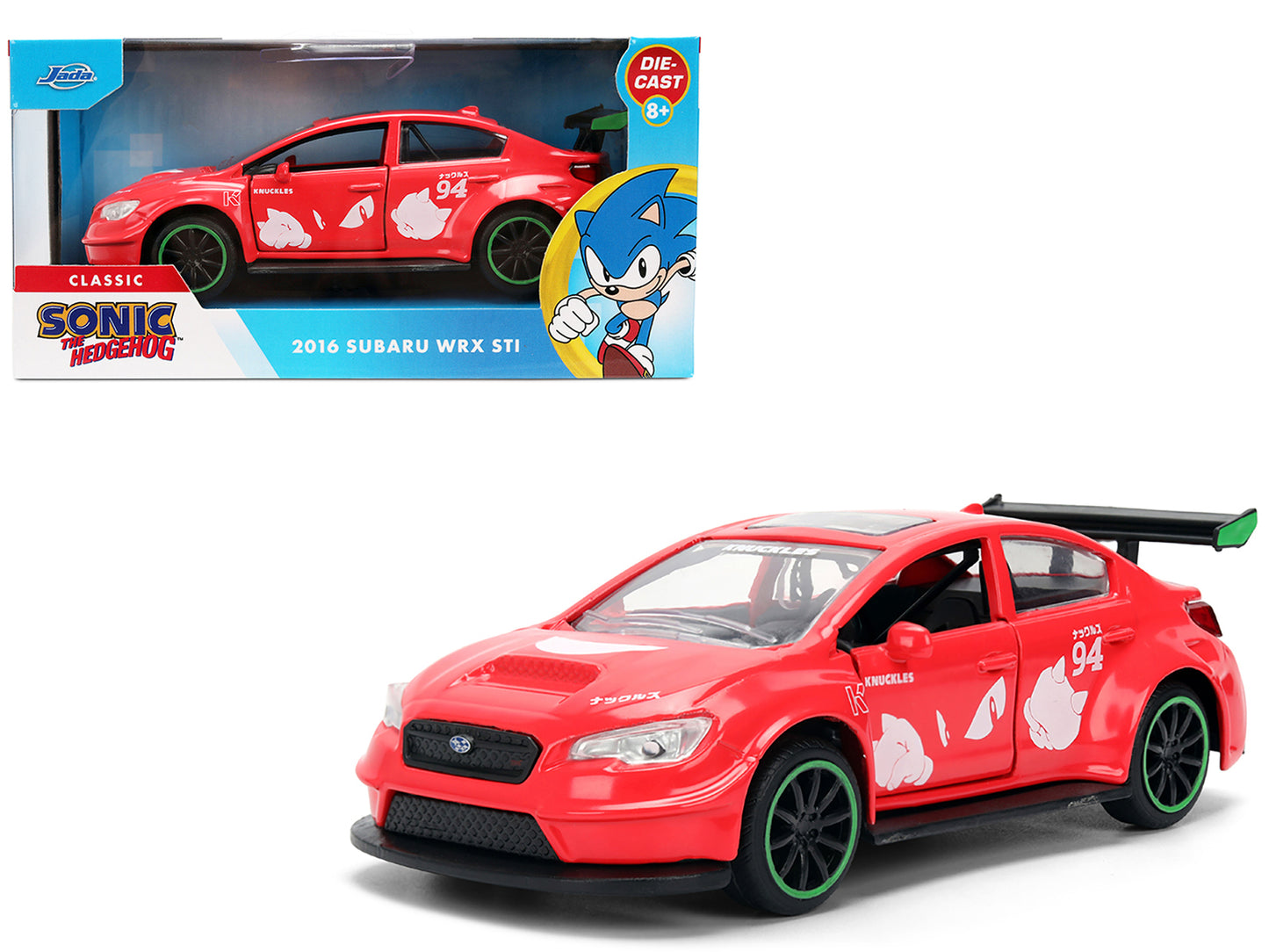 2016 Subaru WRX STI Red with "Knuckles" Graphics "Sonic the Hedgehog" (1991) Video Game "Hollywood Rides" Series 1/32 Diecast Model Car by Jada <h2>2016 Jada</h2> <p>High-quality perfect for collector