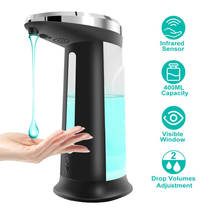 Automatic Soap Dispenser 400Ml/16.9Oz Anti-Slip Sensor Refillable Hand Gel Desk