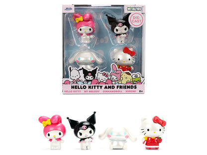 Set of 4 T&y Diecast Figures "Hello Kitty and Friends" Franchise "Metalfigs" Series T&y Diecast models by Jada