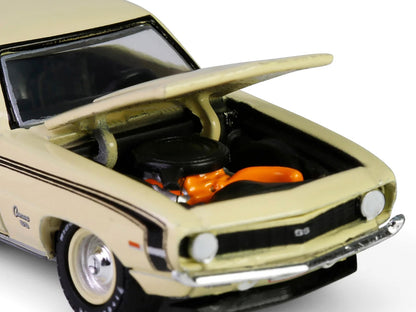 GreenLight 1969 Chevrolet Camaro SS 396 Butternut Yellow with Black Stripes "Barrett-Jackson" Series 15 1/64 Diecast Model Car by <h2>1969 Greenlight</h2> <p>High-quality perfect for collectors and en