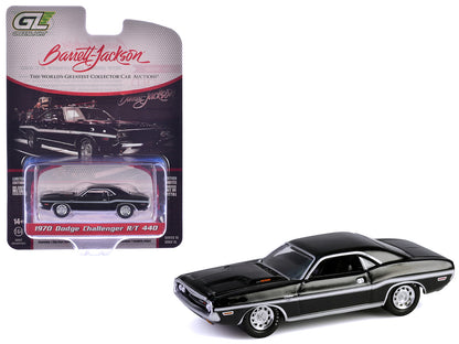 GreenLight 1970 Dodge Challenger R/T 440 Black with White Stripes "Barrett-Jackson" Series 15 1/64 Diecast Model Car by <h2>1970 Greenlight</h2> <p>High-quality perfect for collectors and enthusiasts.