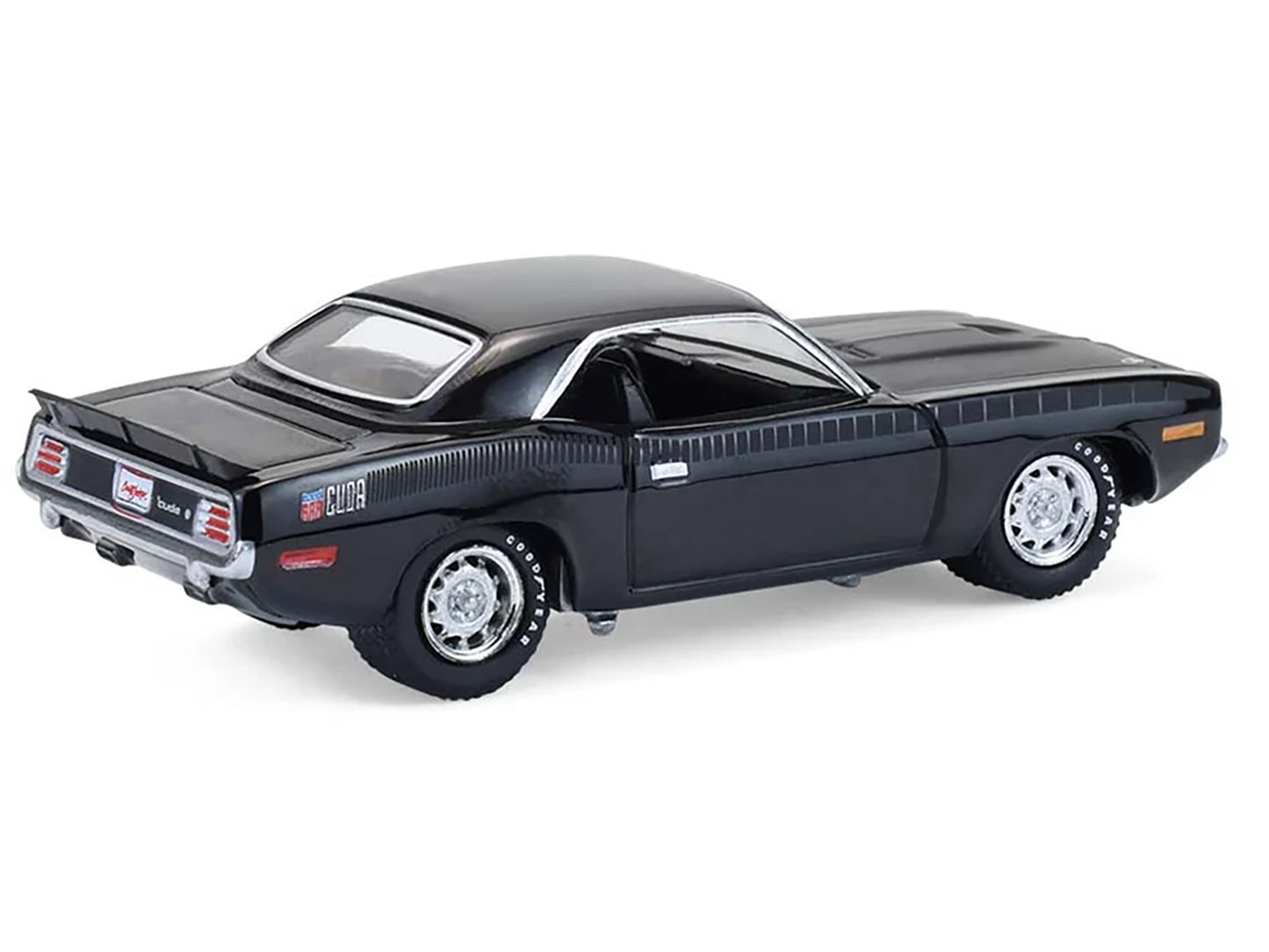 GreenLight 1970 Plymouth 'Cuda AAR Black with Gray Stripes "Barrett-Jackson" Series 16 1/64 Diecast Model Car by <h2>1970 Greenlight</h2> <p>High-quality perfect for collectors and enthusiasts. Featur