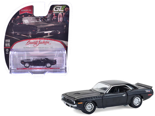 1970 Plymouth 'Cuda AAR Black with Gray Stripes "Barrett-Jackson" Series 16 1/64 T&y Diecast Model Car by Greenlight