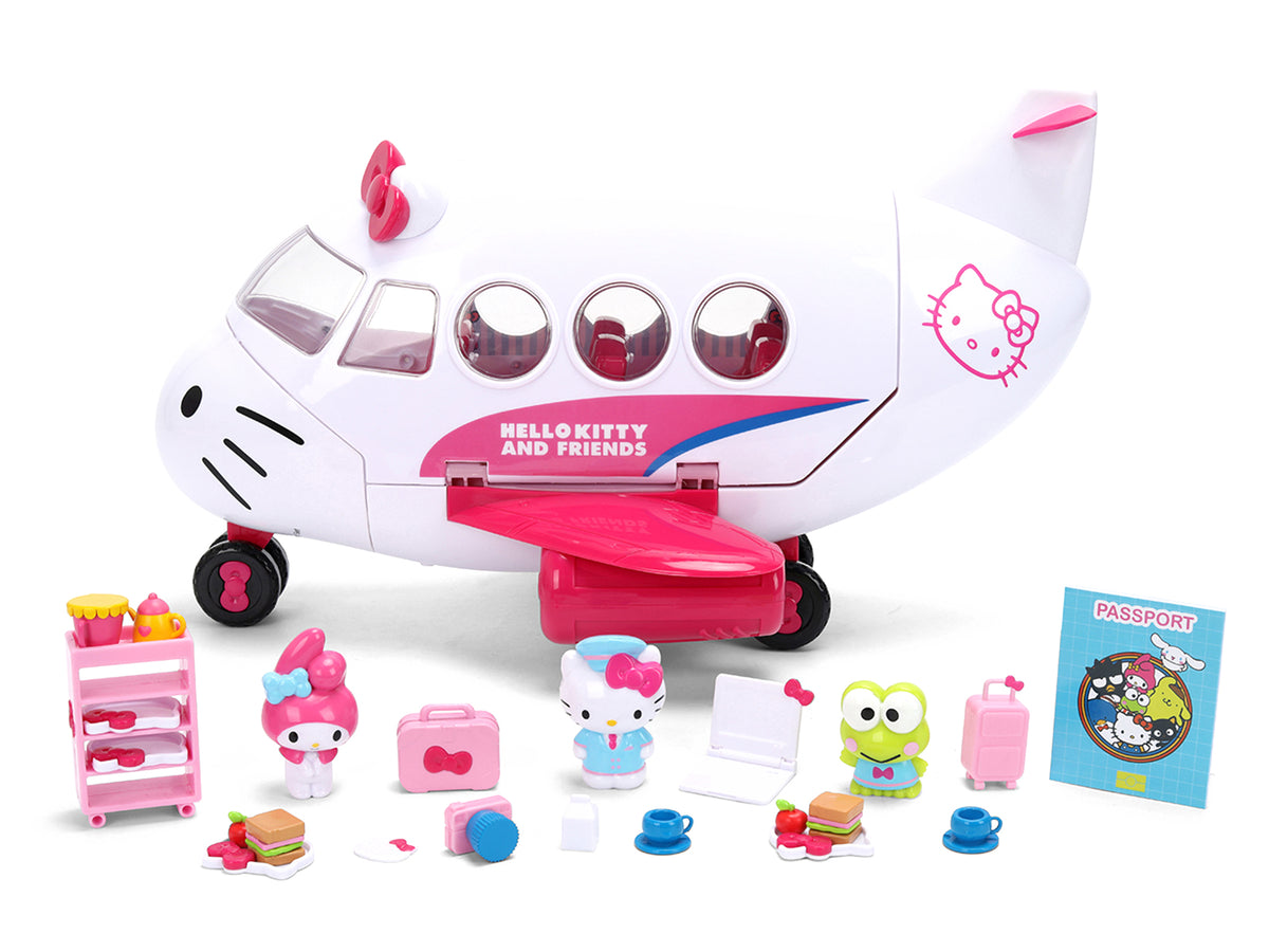 "Hello Kitty and Friends" Airplane Set with 3 Figures Model - Jada