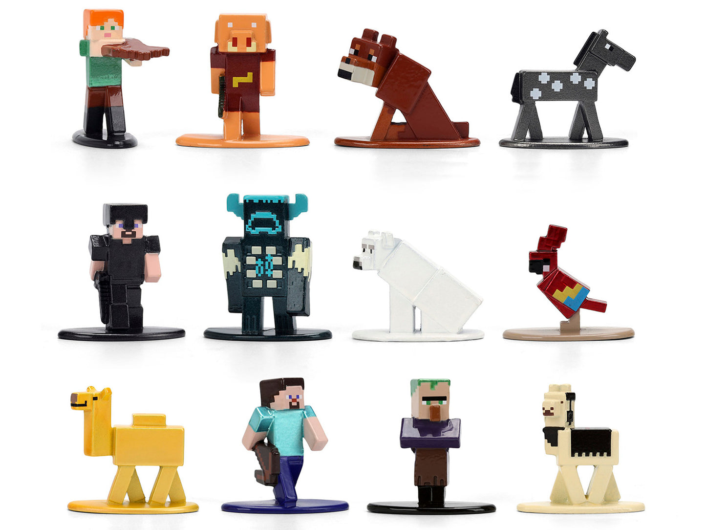 Set of 12 T&y Diecast Figures "Minecraft" Video Game Wave 2 "Nano Metalfigs" Series T&y Diecast models by Jada