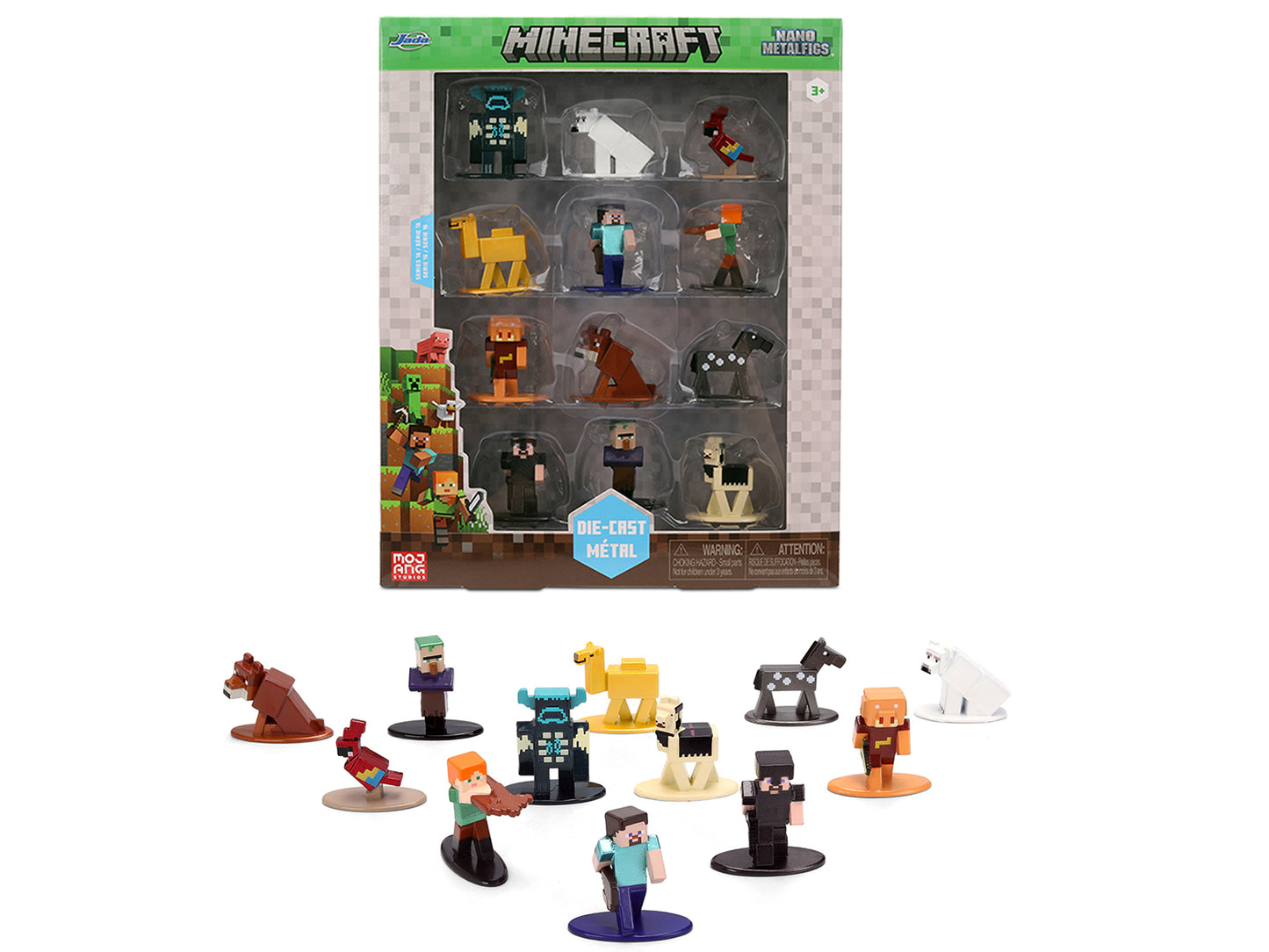 Set of 12 T&y Diecast Figures "Minecraft" Video Game Wave 2 "Nano Metalfigs" Series T&y Diecast models by Jada