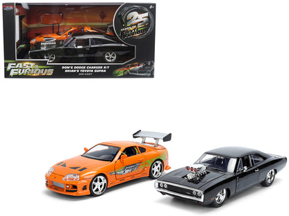 Dom's 1970 Dodge Charger R/T Black and Brian's Toyota Supra Orange with Graphics Set of 2 Cars "Fast & Furious 25th Anniversary" Furious" Series 1/24 Diecast Model by Jada <h2>Dom's Jada</h2> <p>High-
