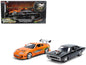 Dom's 1970 Dodge Charger R/T Black and Brian's Toyota Supra Orange with Graphics Set of 2 Cars "Fast & Furious 25th Anniversary" Furious" Series 1/24 Diecast Model by Jada <h2>Dom's Jada</h2> <p>High-